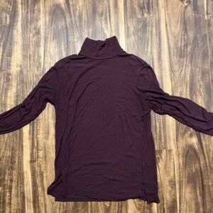 Eggplant purple mock neck long sleeve top